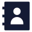 Contact icon with solid sharp style