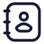 Contact icon with stroke rounded style