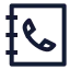 Contact icon with stroke sharp style