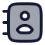 Contactbook icon with duotone rounded style