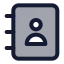 Contactbook icon with duotone standard style