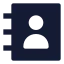 Contactbook icon with solid sharp style