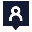 Contactround icon with solid sharp style
