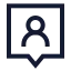 Contactround icon with stroke sharp style