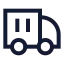 Containertruck icon with stroke sharp style