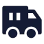Containertruck icon with solid sharp style