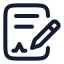 Contracts icon with stroke rounded style