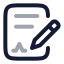 Contracts icon with twotone rounded style
