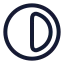 Contrast icon with stroke rounded style
