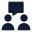 Conversation icon with solid sharp style