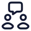 Conversation icon with stroke rounded style