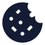 Cookie icon with solid sharp style