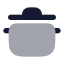 Cookingpot icon with bulk rounded style