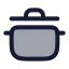 Cookingpot icon with duotone rounded style
