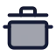 Cookingpot icon with duotone standard style