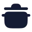 Cookingpot icon with solid rounded style