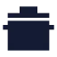 Cookingpot icon with solid sharp style