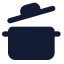 Cookingpot icon with solid standard style