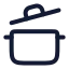 Cookingpot icon with stroke rounded style