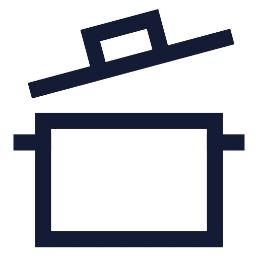 Cooking Pot Icon in Stroke Sharp style
