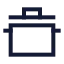 Cookingpot icon with stroke sharp style