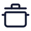 Cookingpot icon with stroke standard style