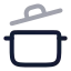 Cookingpot icon with twotone rounded style