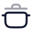 Cookingpot icon with twotone rounded style
