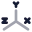 Coordinate icon with bulk rounded style