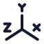 Coordinate icon with duotone standard style