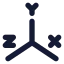 Coordinate icon with solid rounded style