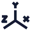 Coordinate icon with solid sharp style