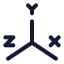 Coordinate icon with stroke rounded style