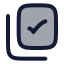 Copycheck icon with duotone rounded style