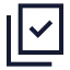 Copycheck icon with stroke sharp style