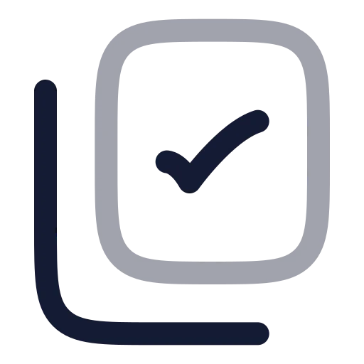 Copy Check Icon in Twotone Rounded style