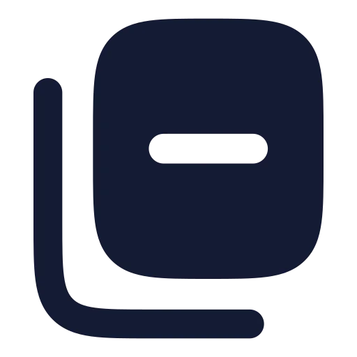 Copy Minus Icon in Solid Rounded style