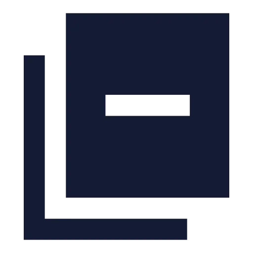 Copy Minus Icon in Solid Sharp style