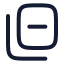 Copyminus icon with stroke rounded style