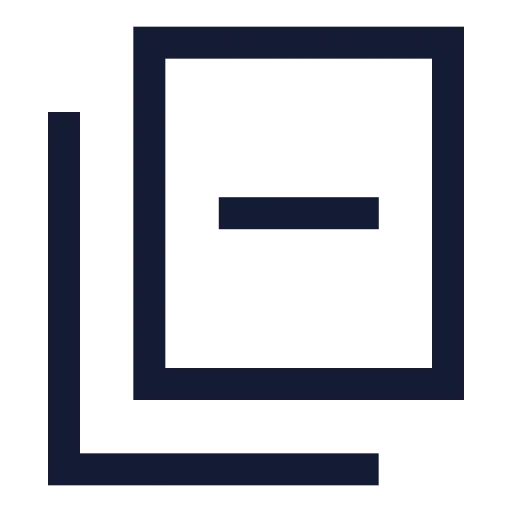 Copy Minus Icon in Stroke Sharp style