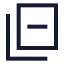 Copyminus icon with stroke sharp style