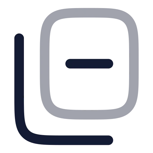 Copy Minus Icon in Twotone Rounded style