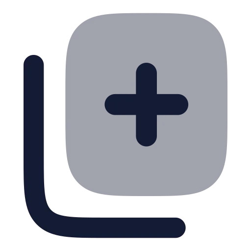 Copy Plus Icon in Bulk Rounded style