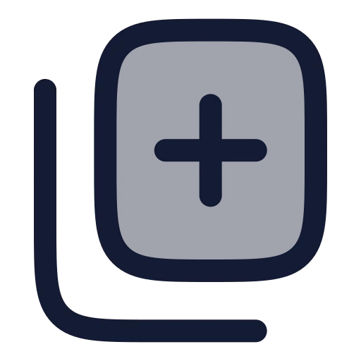 Copy Plus Icon in Duotone Rounded style