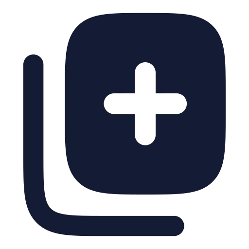 Copy Plus Icon in Solid Rounded style