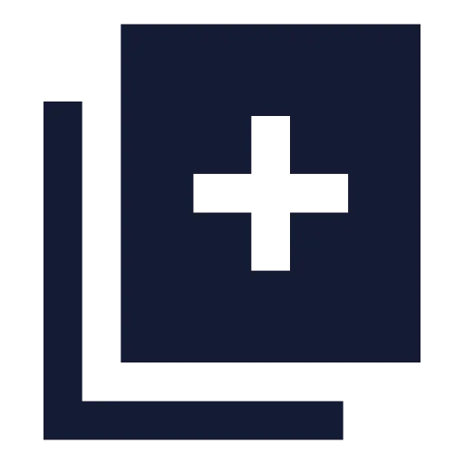 Copy Plus Icon in Solid Sharp style