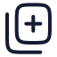 Copyplus icon with stroke rounded style