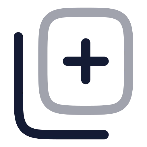 Copy Plus Icon in Twotone Rounded style