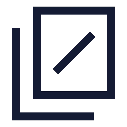 Copy Slash Icon in Stroke Sharp style