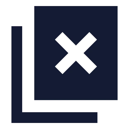 Copy X Icon in Solid Sharp style